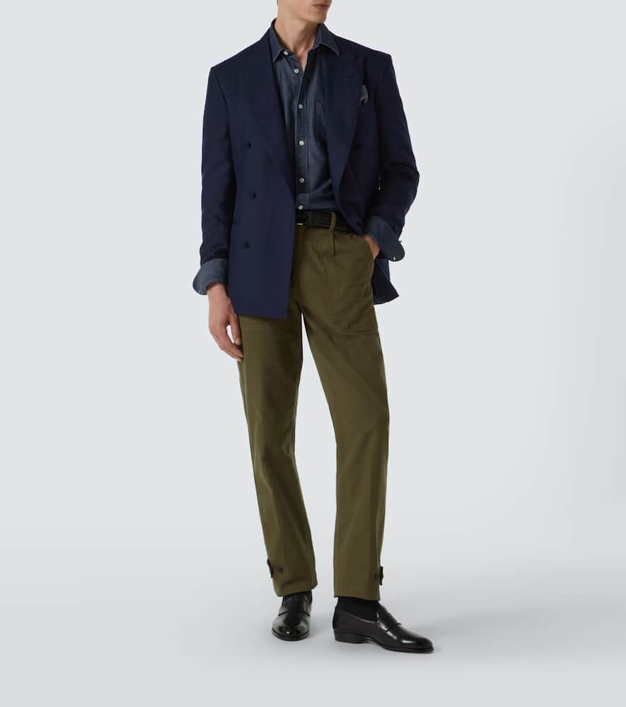 Cotton straight pants