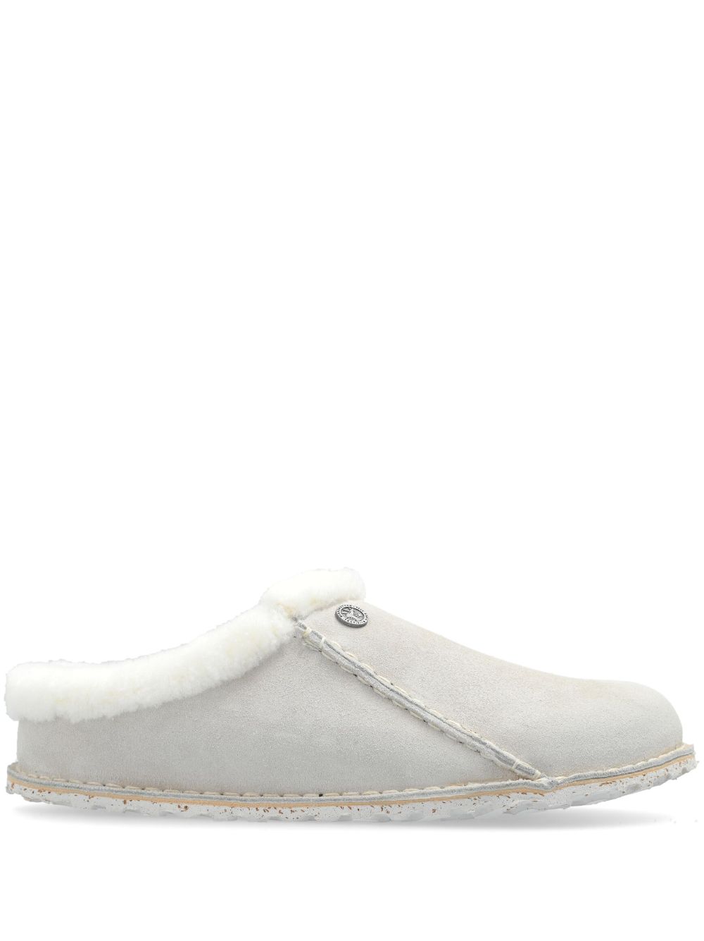 Suede shearling slippers - White