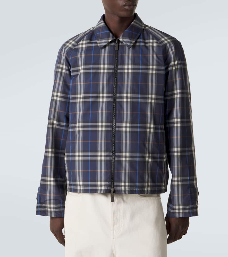 Check cotton blouson jacket