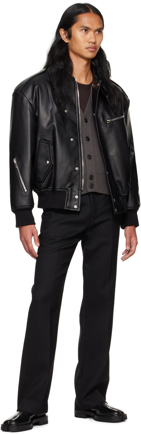 System Black Bootcut Trousers