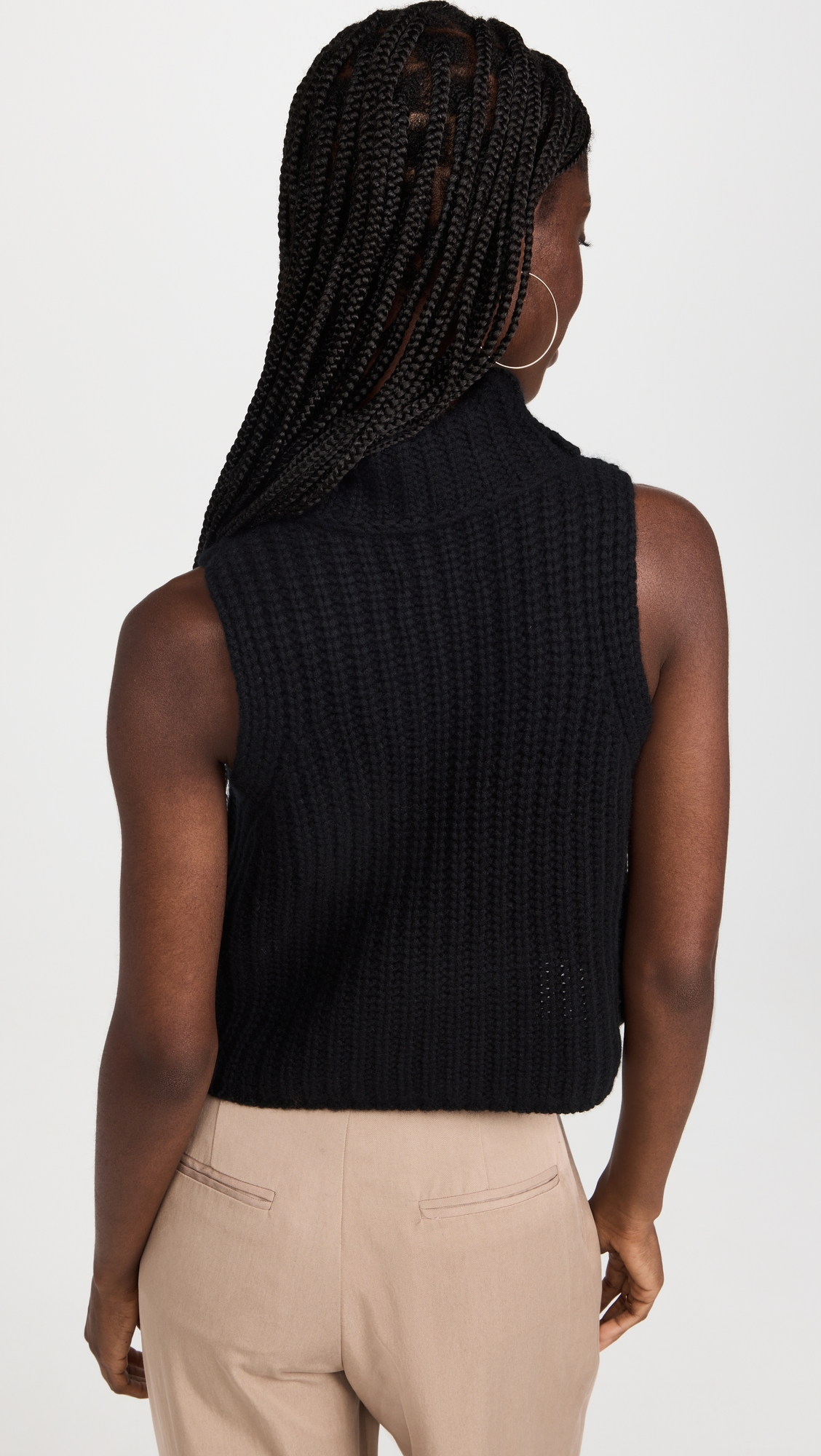 Saige Cropped Cashmere Sweater Black