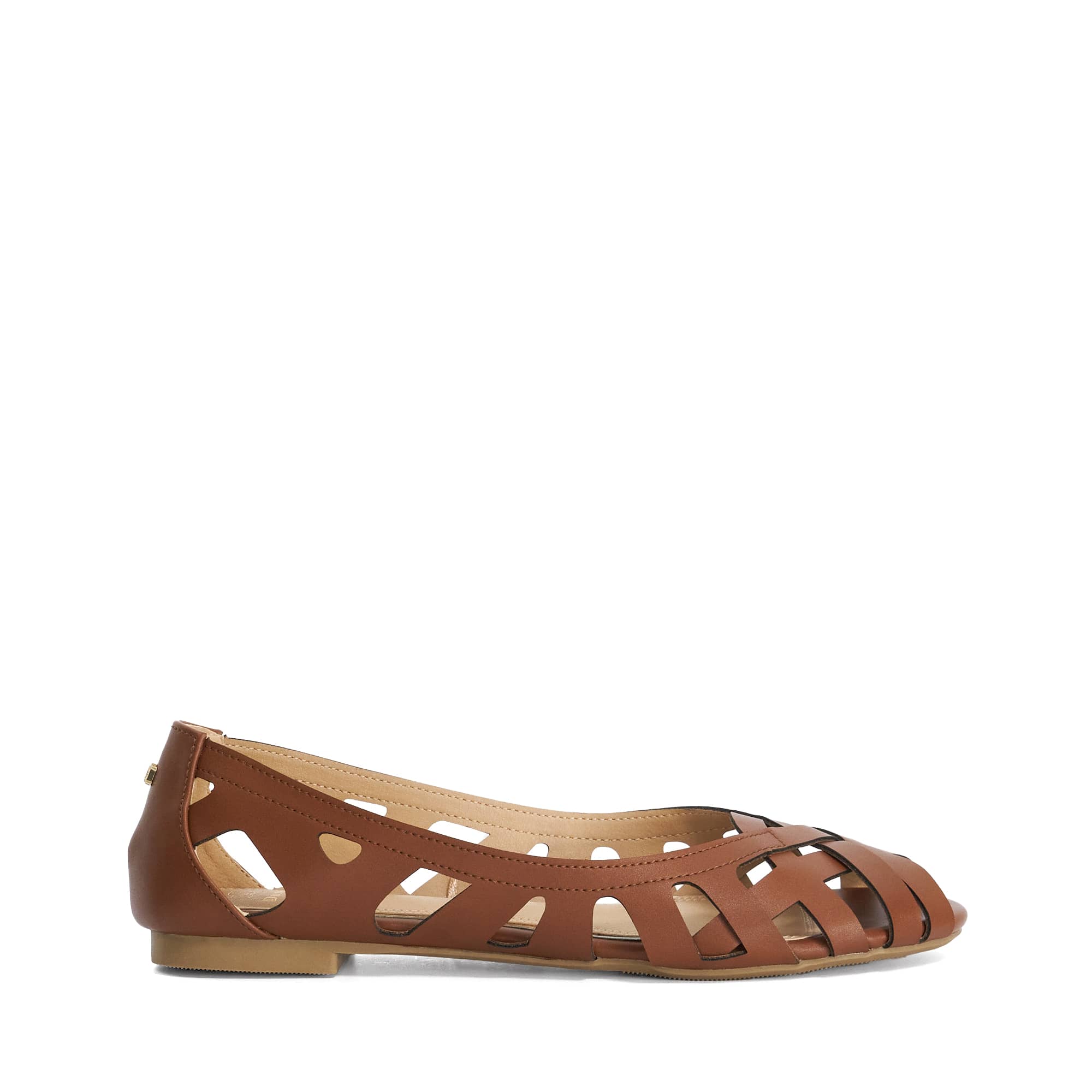 Dune London Womens Ladies Howell - Open Weave Ballet Flats - Tan
