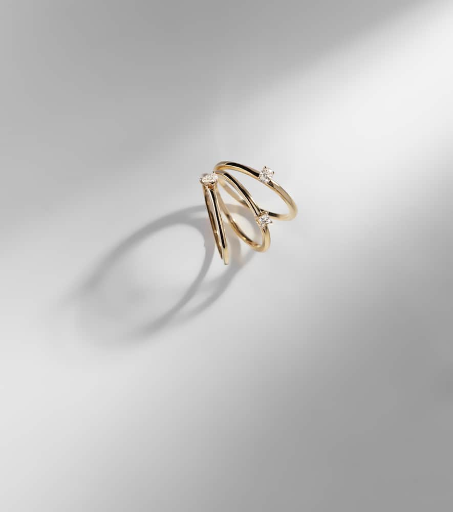 Stone and Strand 14kt gold ring with diamonds