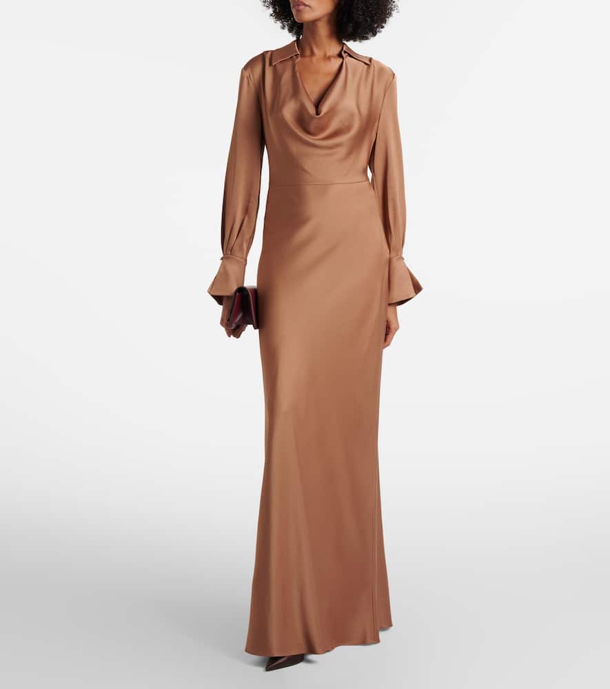 Adelle draped satin gown