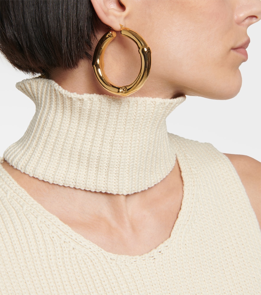 Jil Sander Bamboo hoop earrings