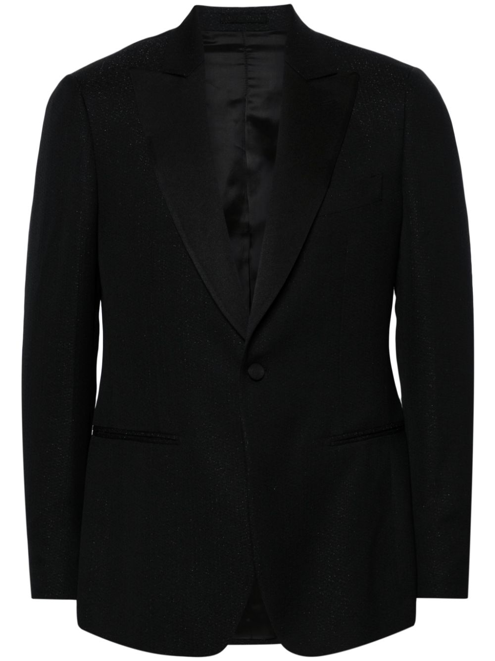 Lurex-detail single-breasted blazer - Black