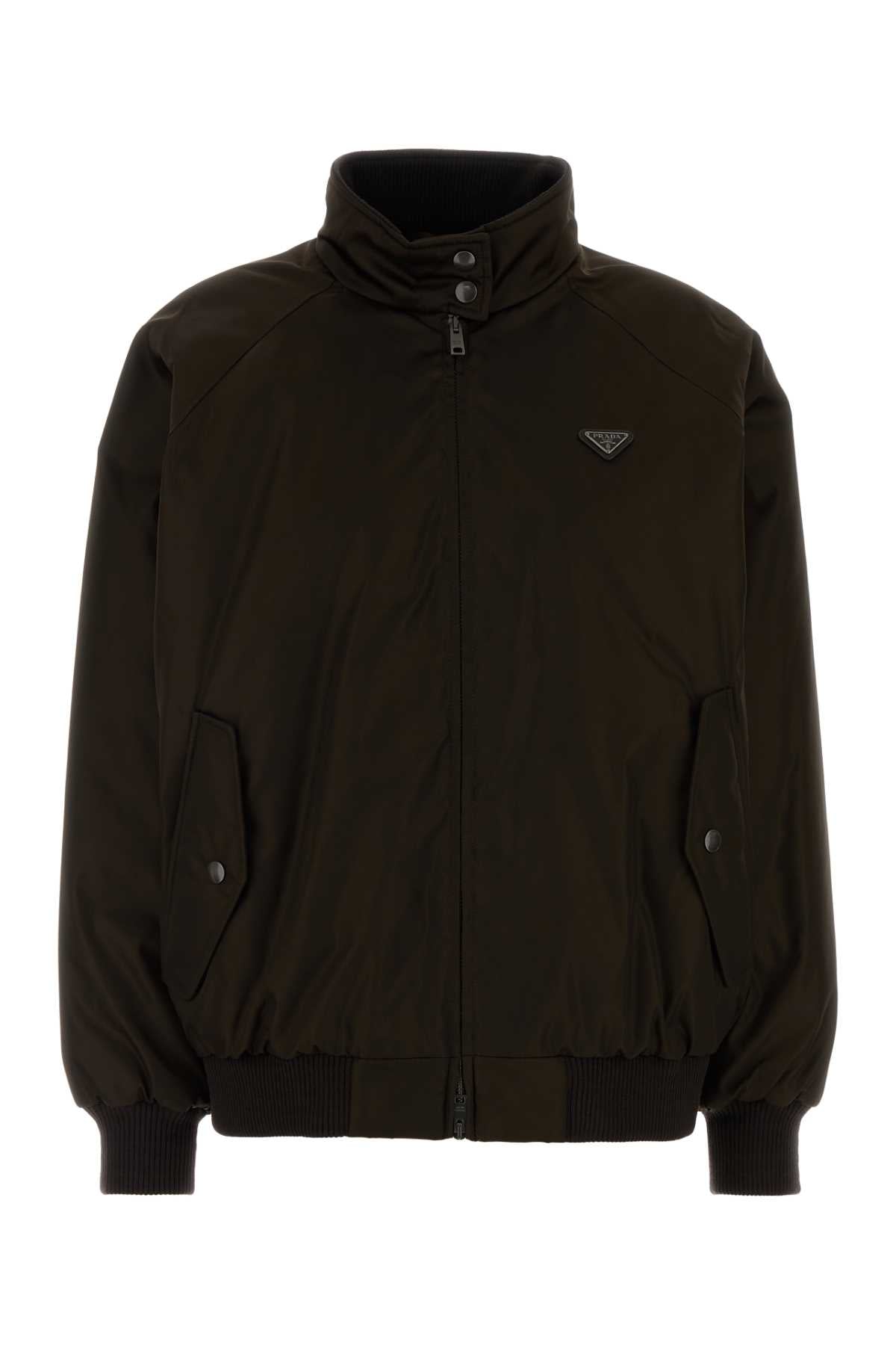 Re-Nylon Bomber Jacket — Brown