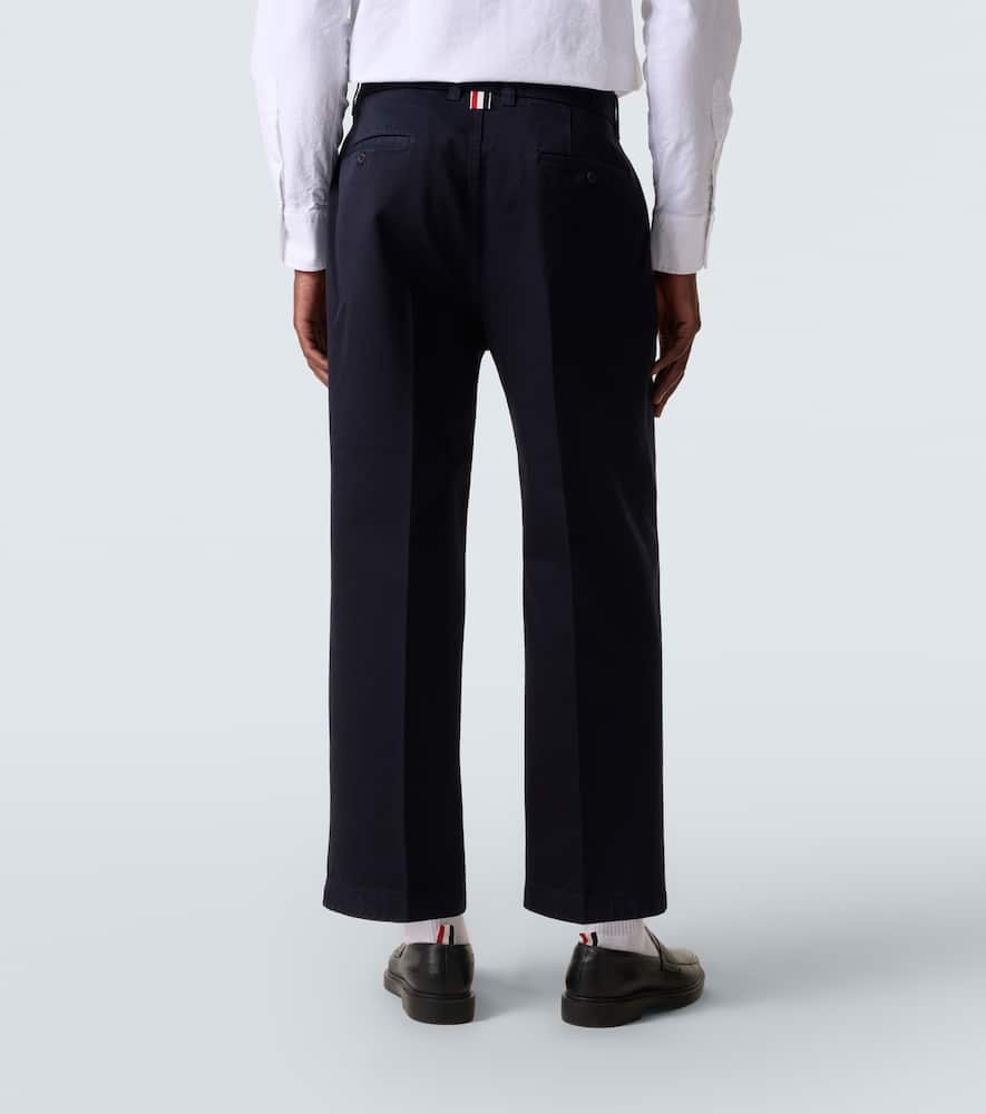 Cotton twill straight pants