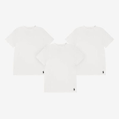 Boys' 3-Pack Classic Fit Crew T-Shirt (8-20) in White