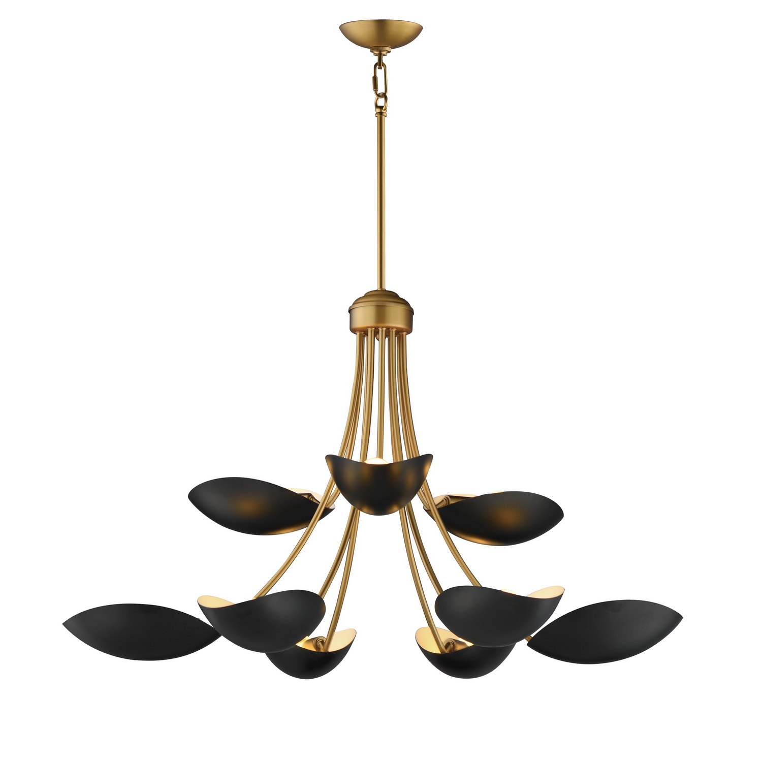 Black Natural Aged Brass Chandelier from the Maris Collection
