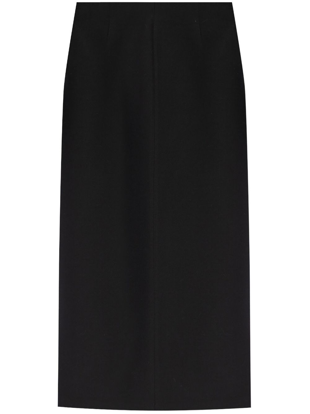 Rear-slit mid-rise maxi skirt - Black