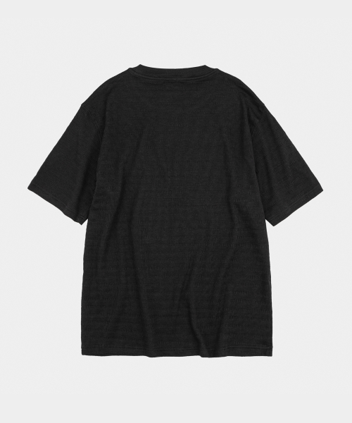 Air Wave Shell Stripe Short Sleeve T-Shirt Black