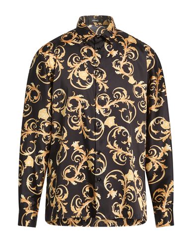Man Shirt Black Size 36 Polyester