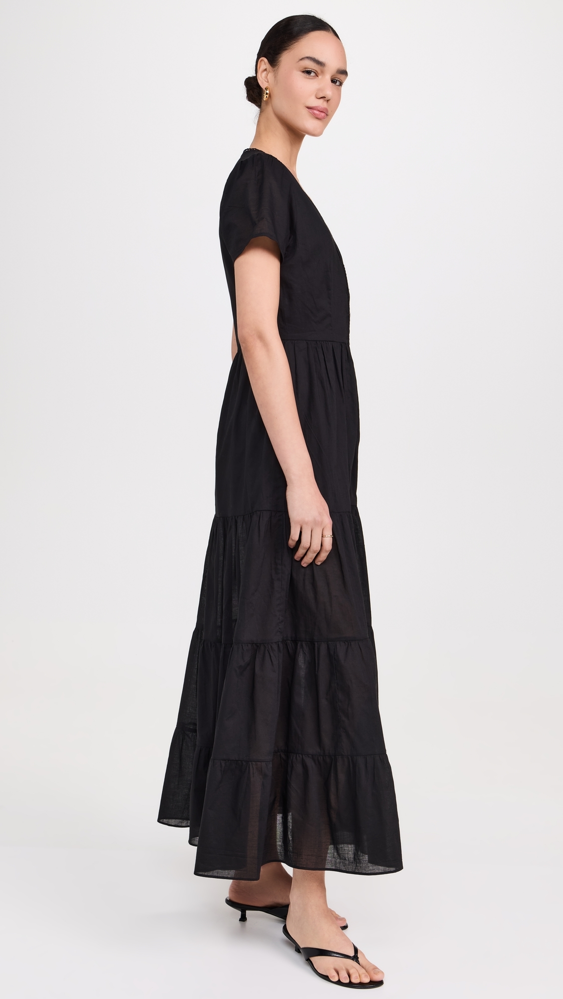 Button Maxi Dress Black