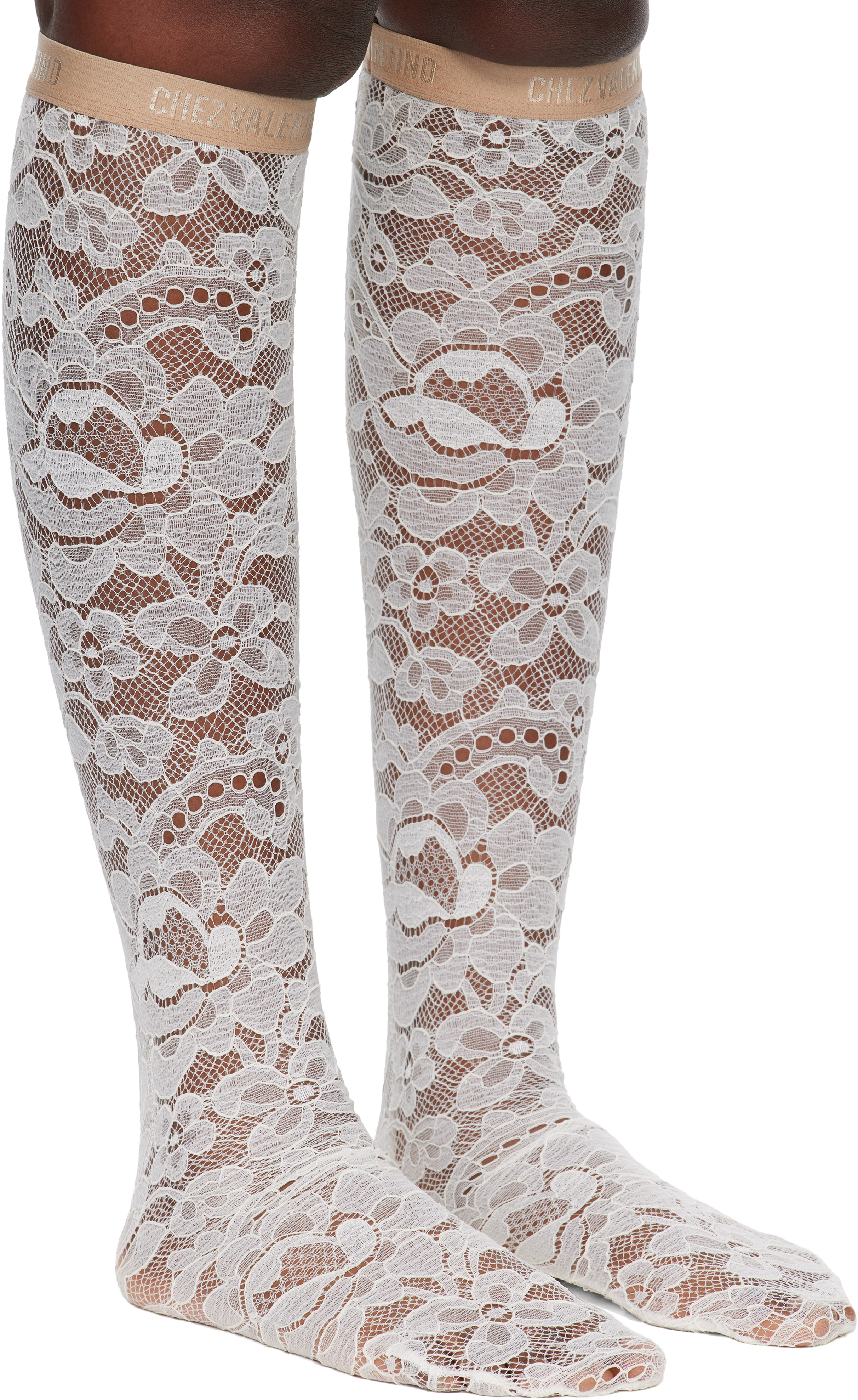 White Rebrode Lace Socks