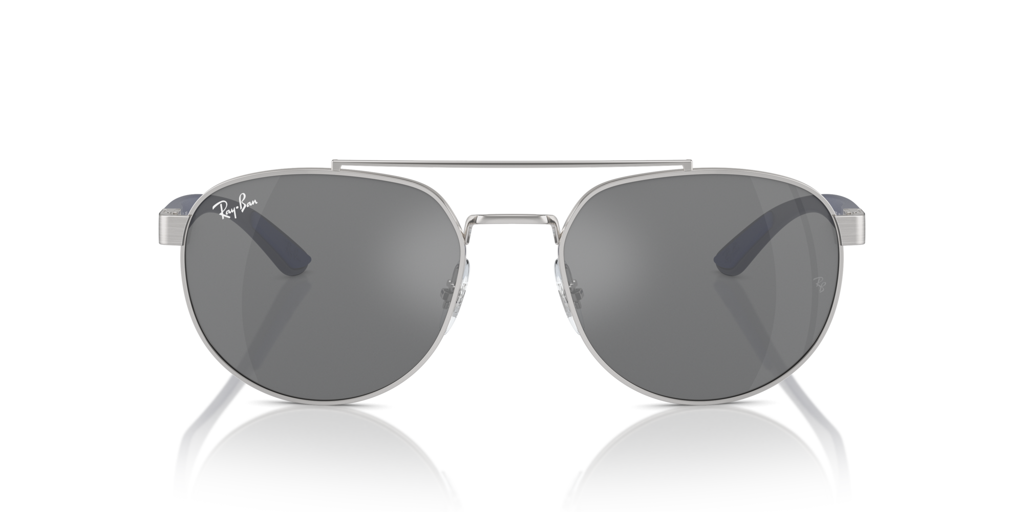 Ray - Ban Unisex Ray - Ban RB3736 003/6G Sunglasses Metal Silver Grey Geometric Normal Mirror