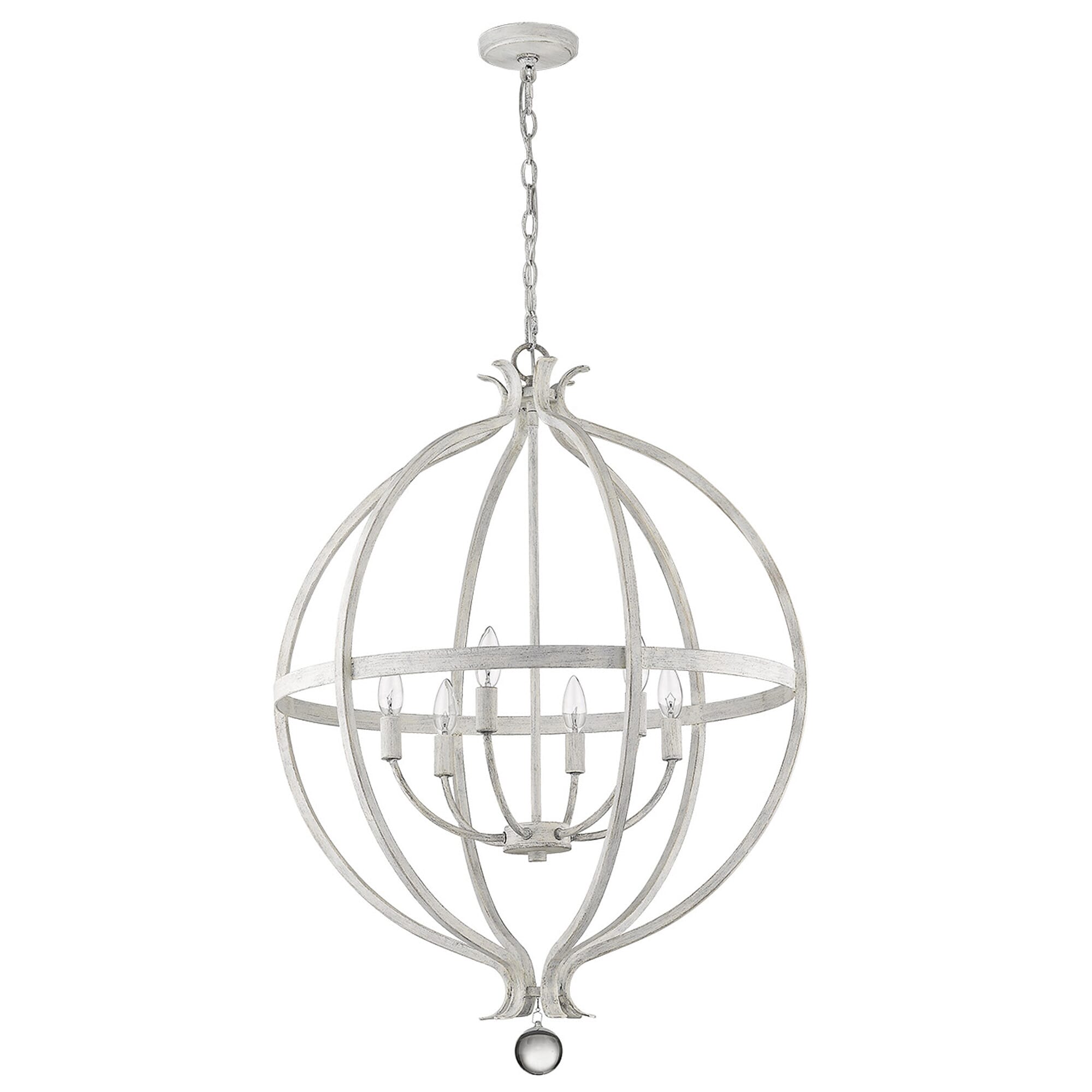 Country White Six Light Pendant from the Callie Collection