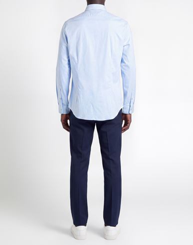 Man Shirt Sky blue Size 15 Cotton, Elastane