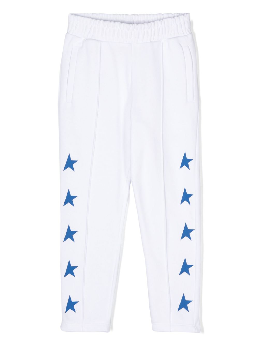 Star-print jersey trousers - White