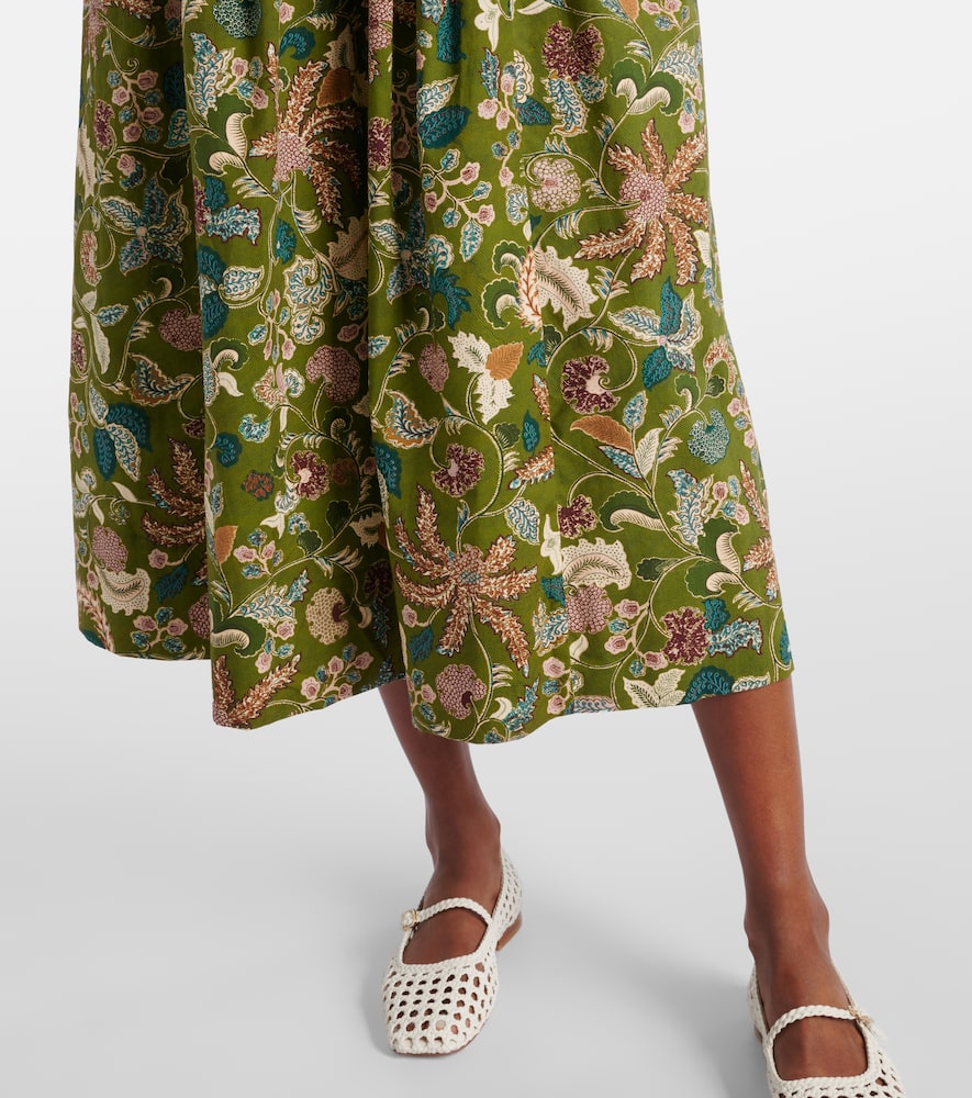Elenora printed cotton midi dress