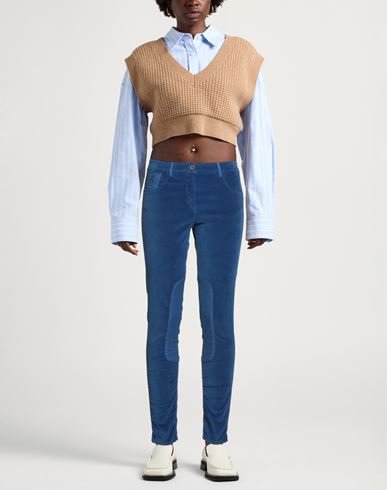 Woman Pants Bright blue Size 6 Cotton, Elastane
