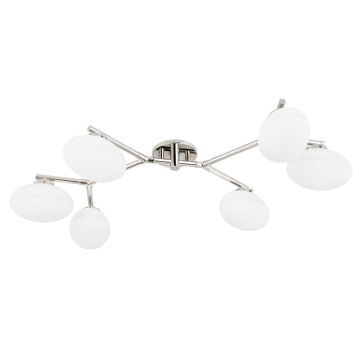 Polished Nickel Six Light Semi Flush Mount from the Wagner Collection
