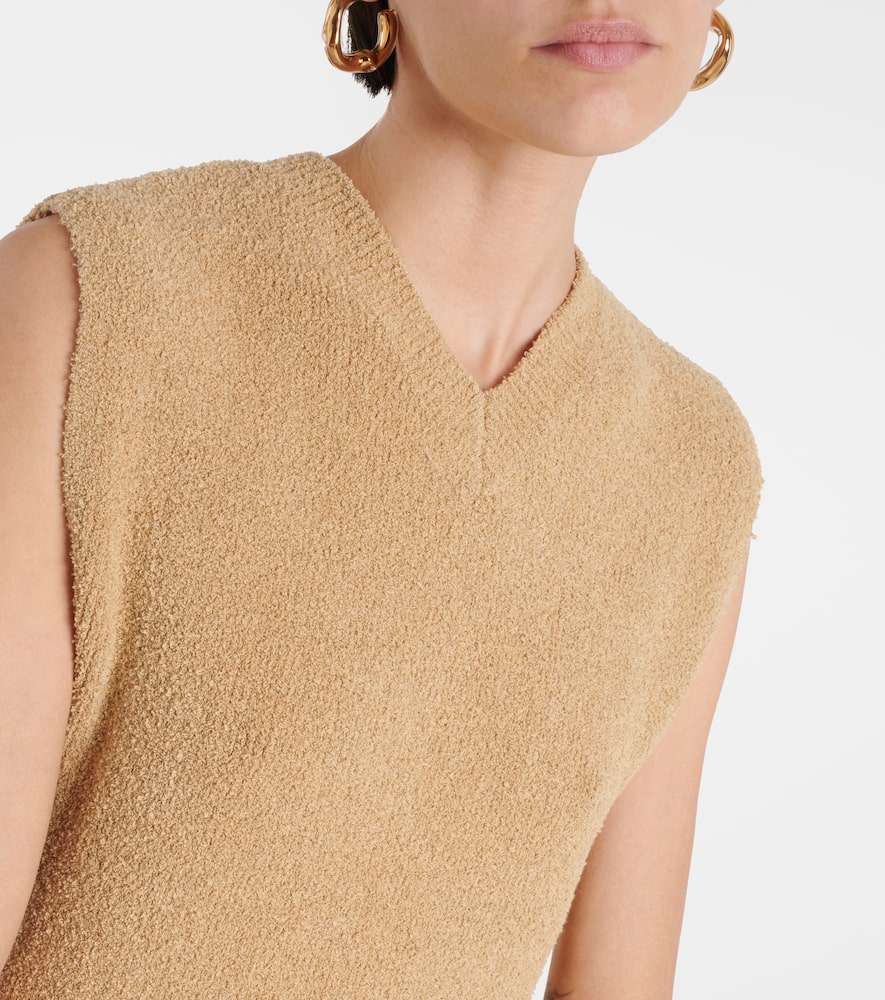 Cotton-blend terry sweater vest