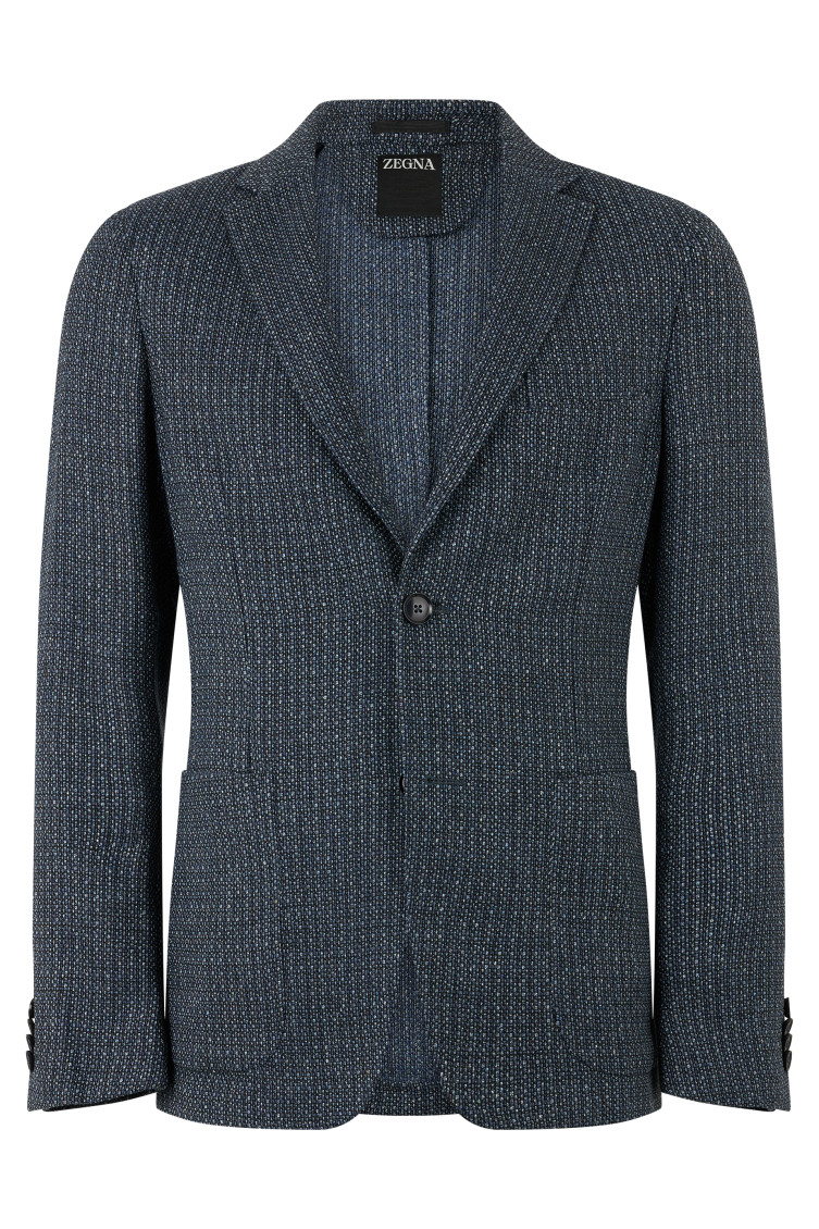 Blue Notched Lapel Blazer