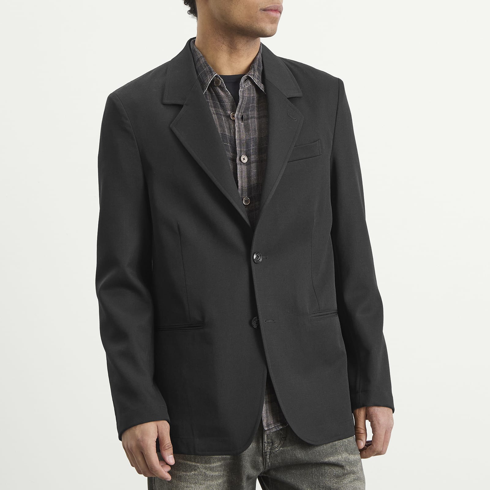 Men's Unconstructed Ceremony Blazer in Black