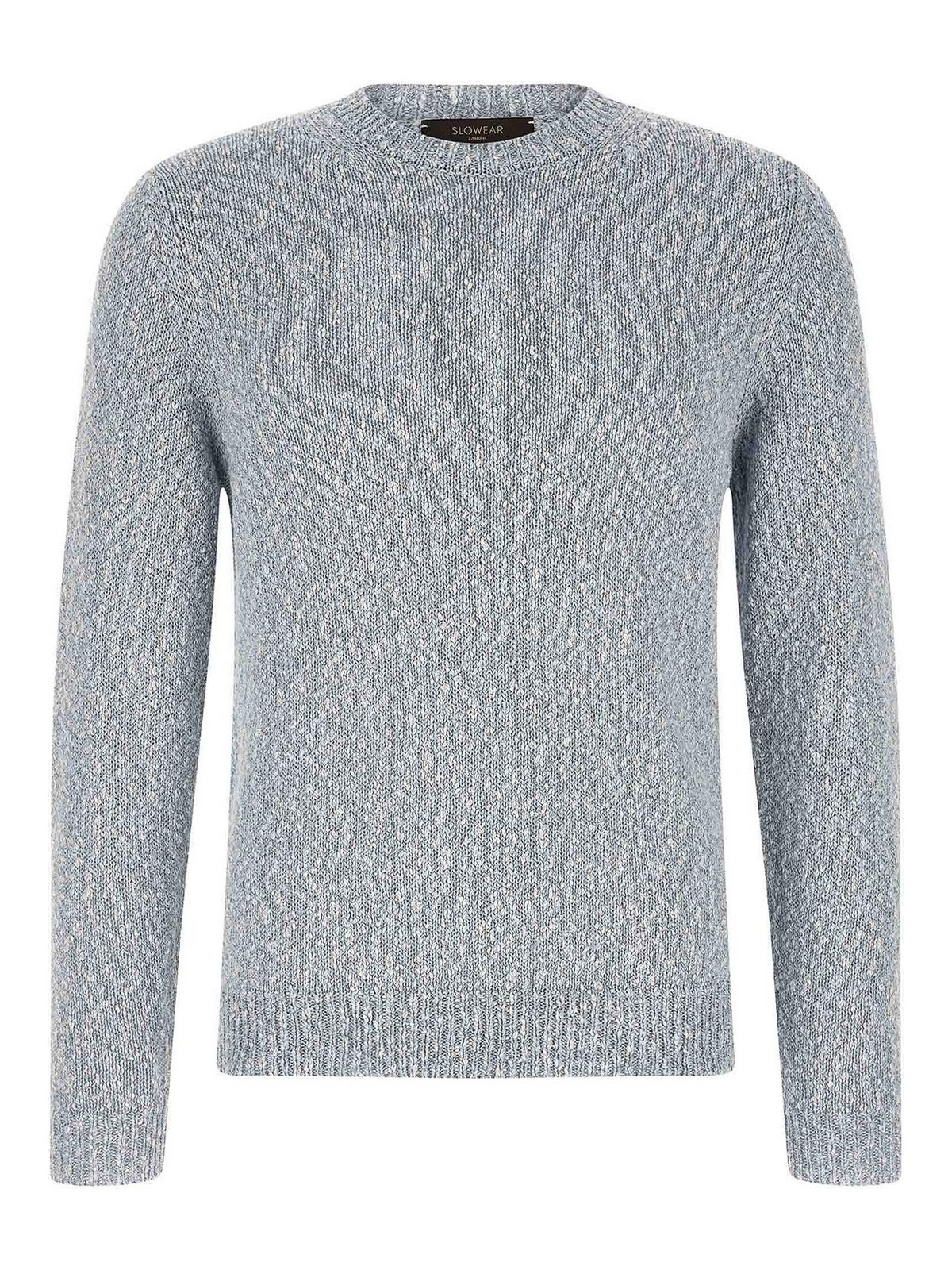 Zanone - crew neck textured knit long sleeve sweater