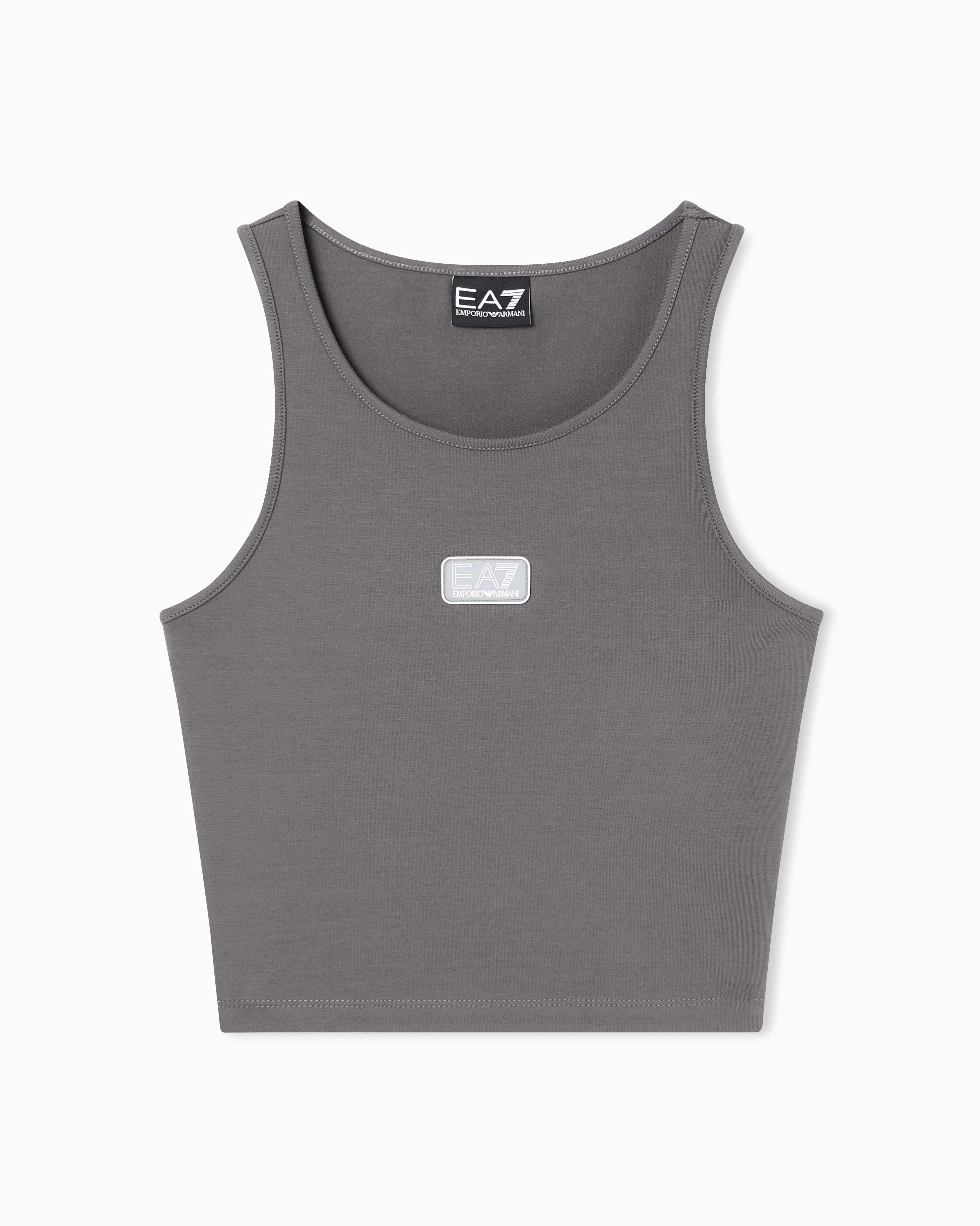 Logo Series stretch cotton jersey top with logo