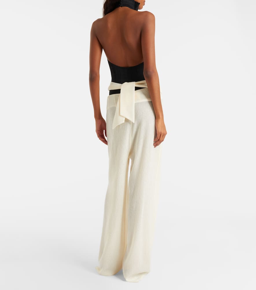 High-rise wide-leg pants