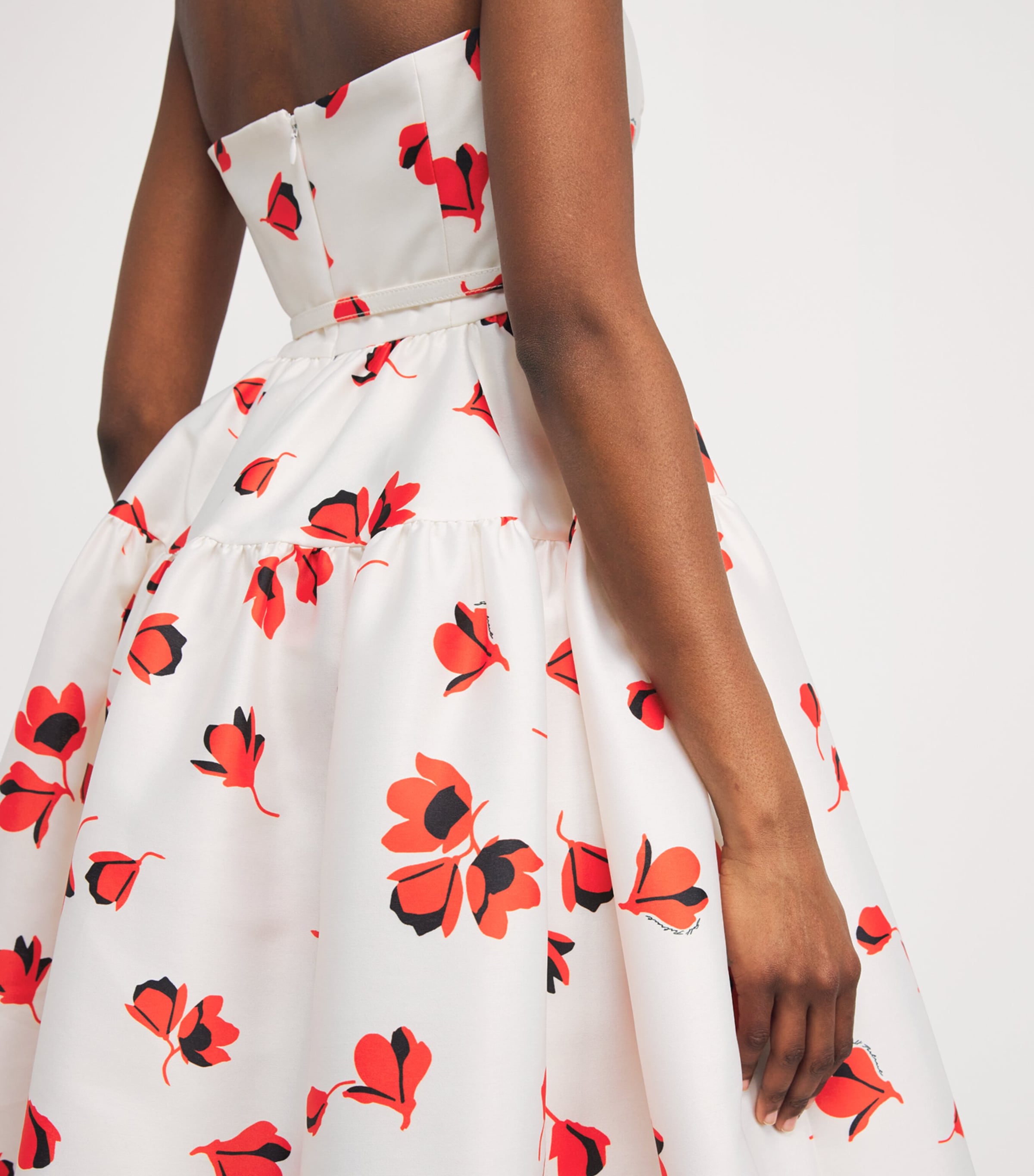 Floral Strapless Midi Dress
