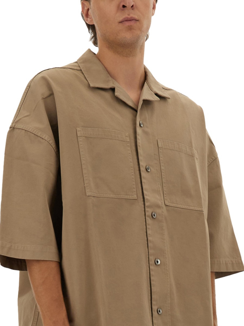 Brown Oversized Solid Shirt