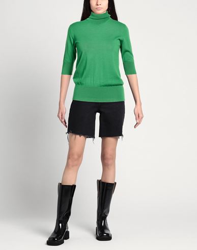 Woman Turtleneck Green Size 3 Virgin Wool