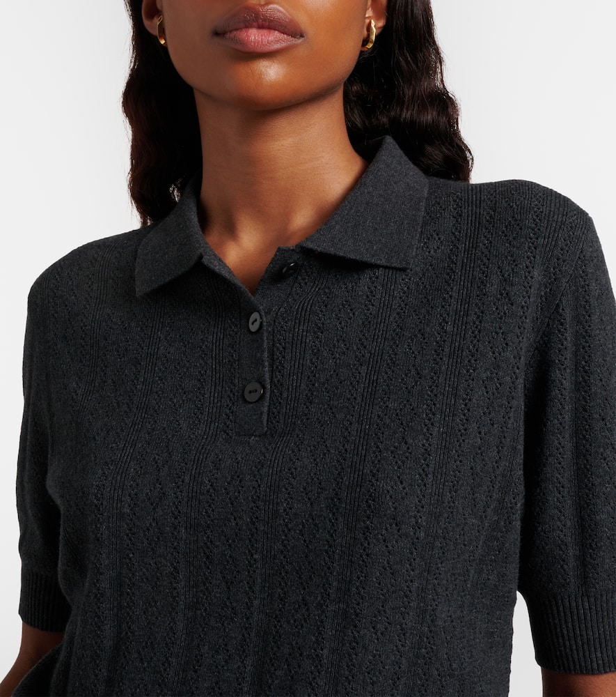 Cristine cotton and cashmere polo sweater