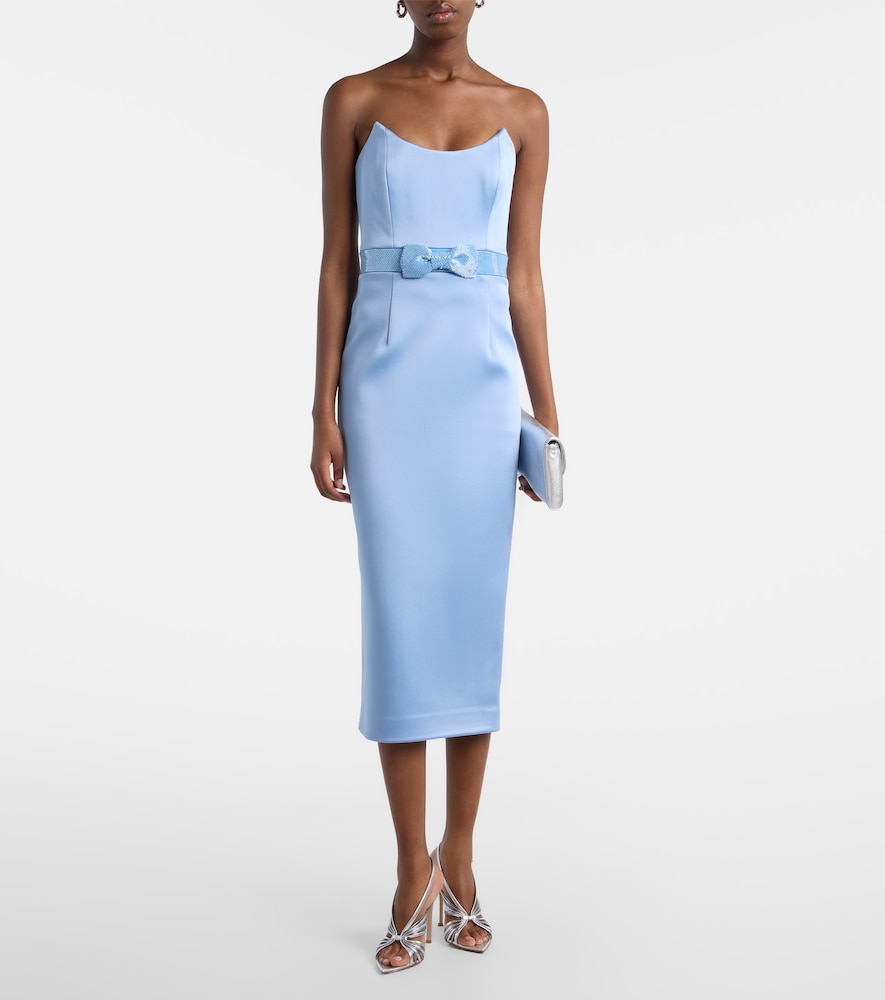 Kai embellished satin bustier dress