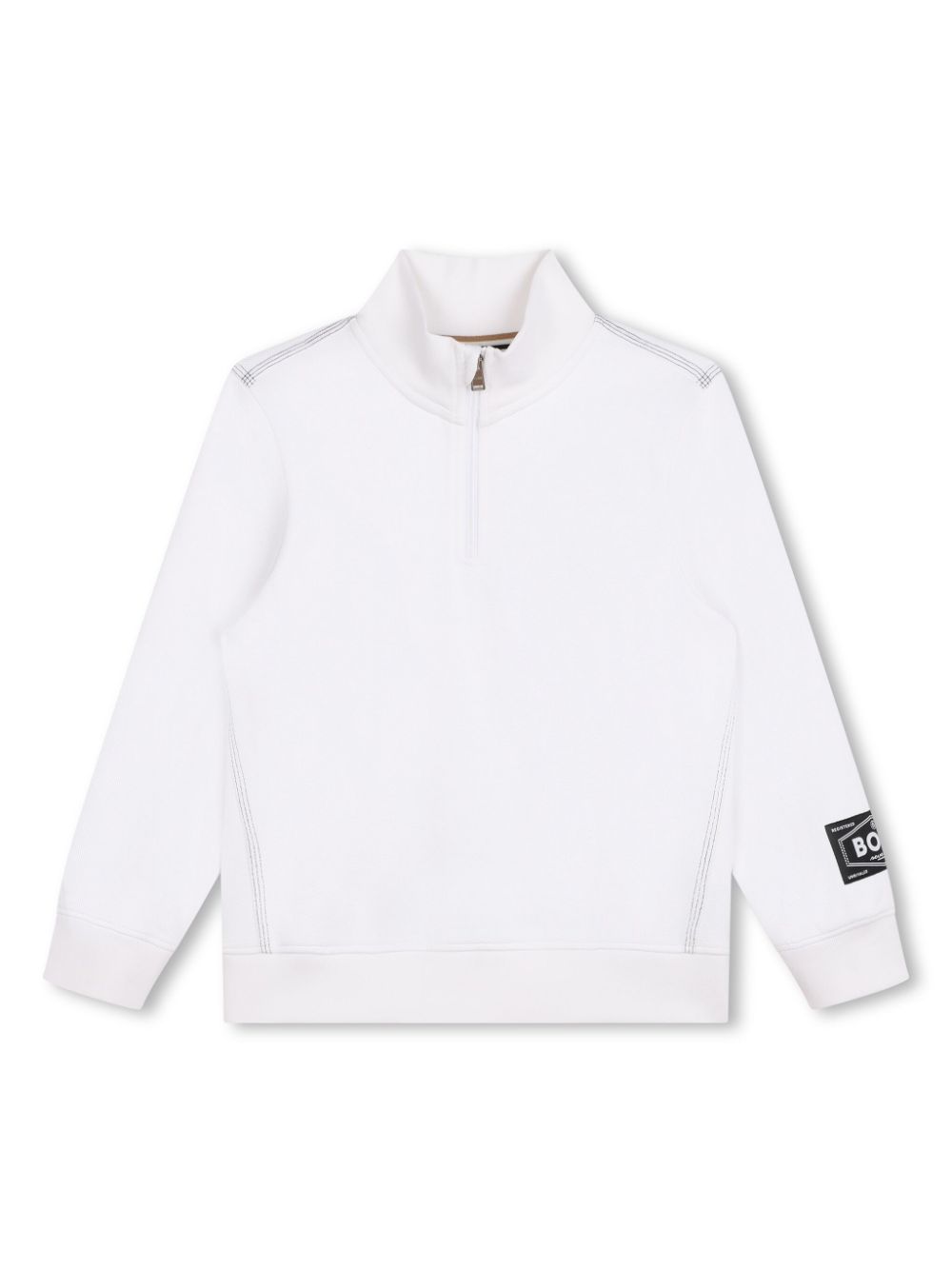 Logo print half-zip sweatshirt - White
