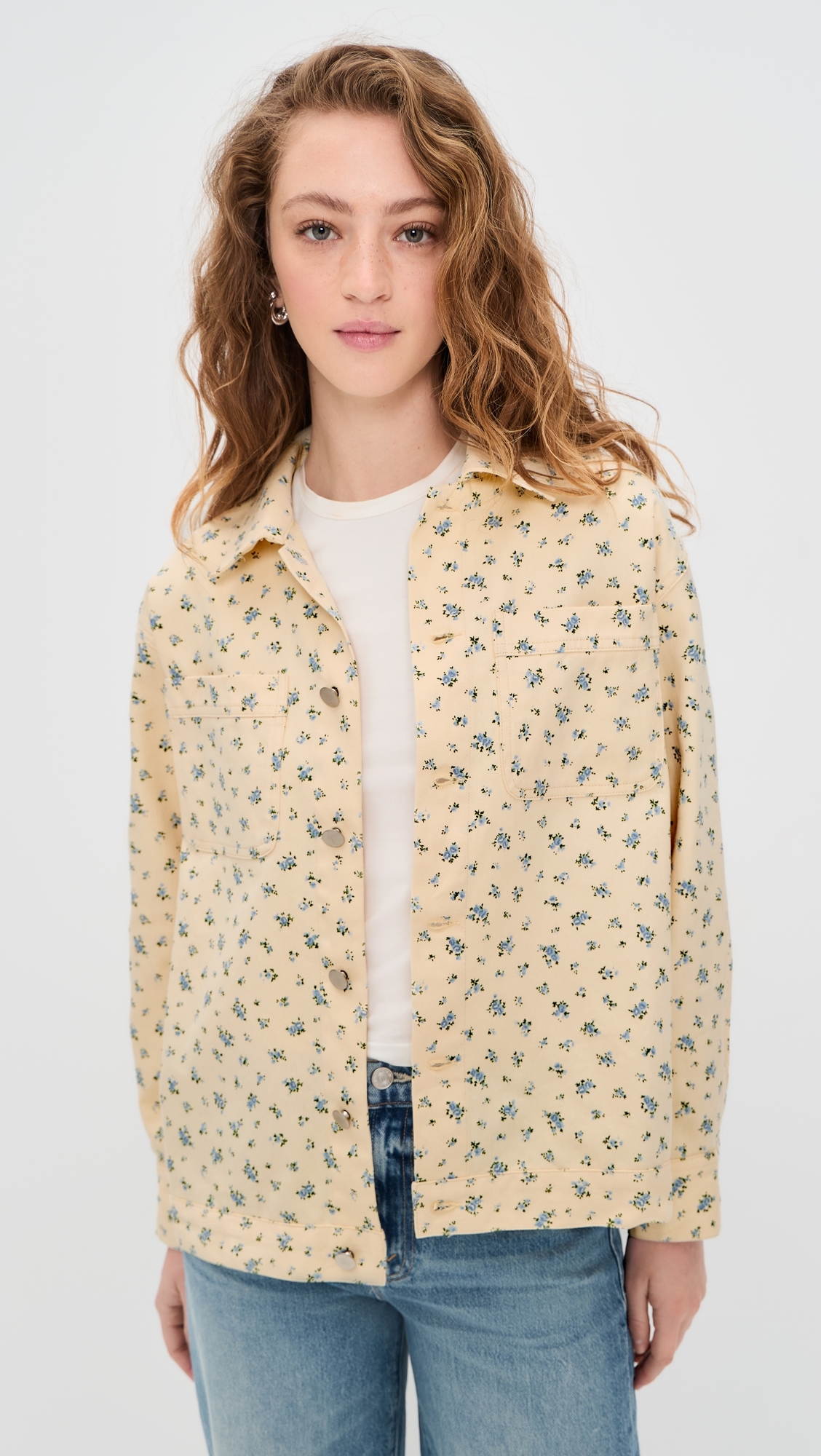 Floral Button Down Shirt Cream