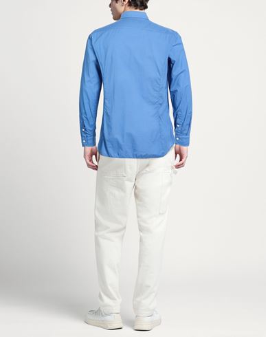 Man Shirt Azure Size 17 Cotton