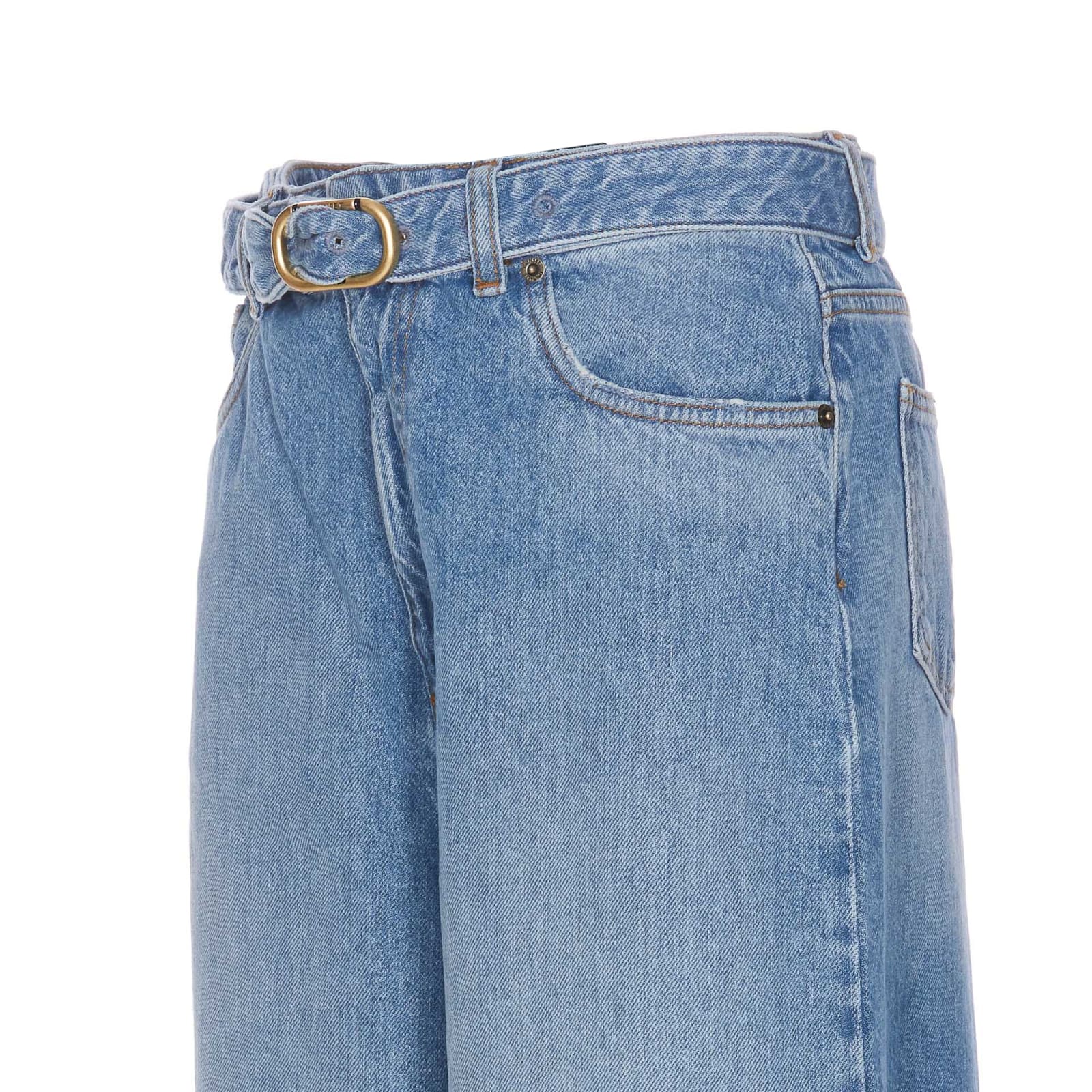 Wide Leg Jeans With Belt