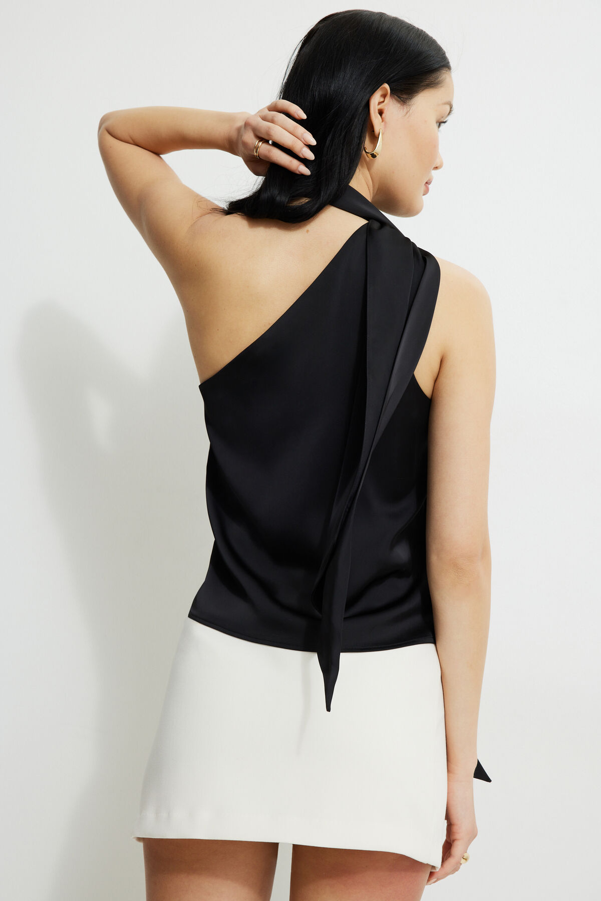 Neck Scarf Satin Top
