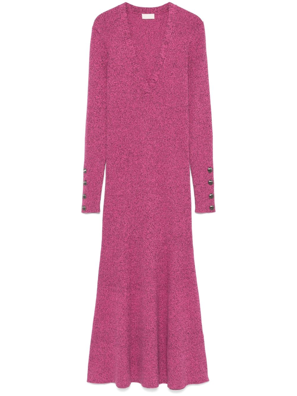 Marl-knit midi dress - Pink