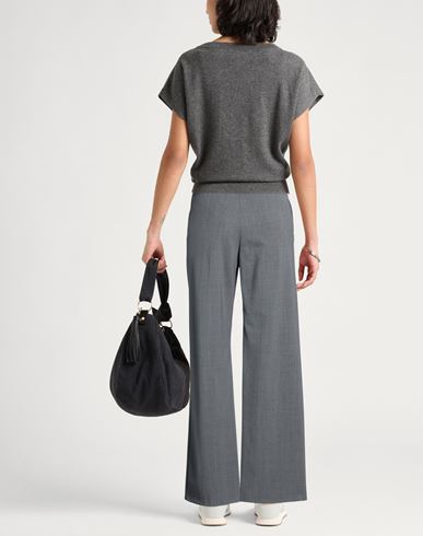 Woman Pants Grey Size 14 Polyester, Virgin Wool, Elastane