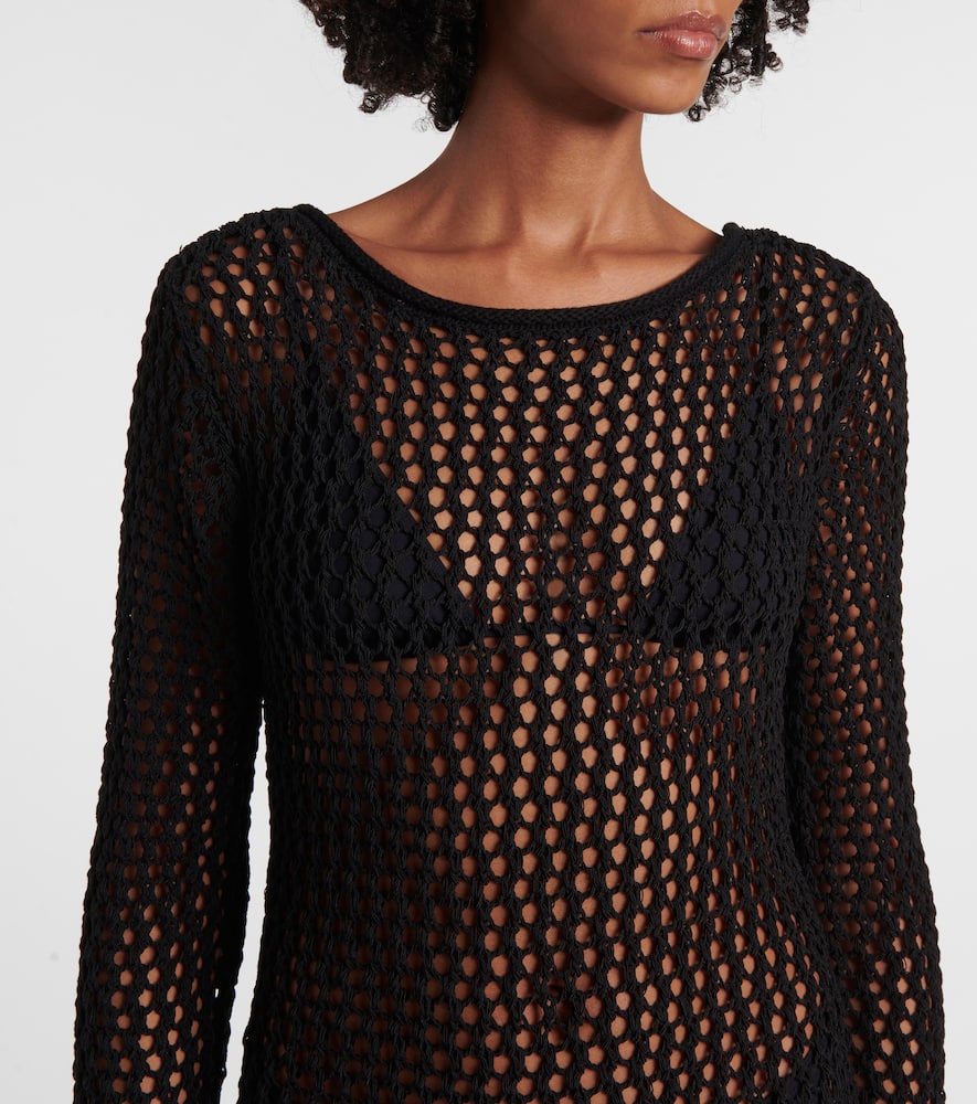 Sheer cotton-blend maxi dress
