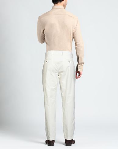 Man Pants Ivory Size 38 Cotton, Elastane