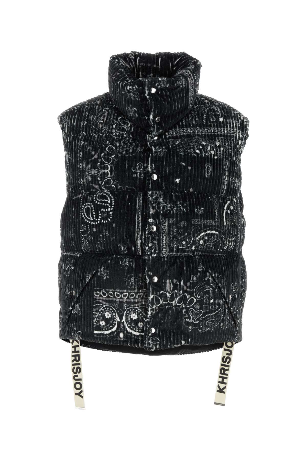 Printed Corduroy Vest — Black