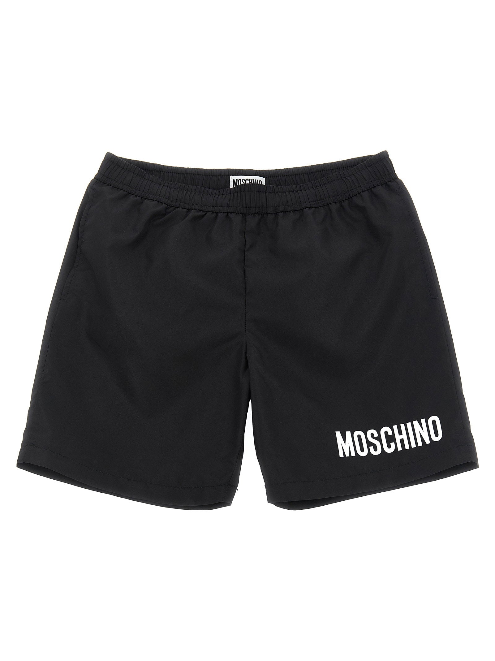 Logo-Print Technical Swimsuit — Black