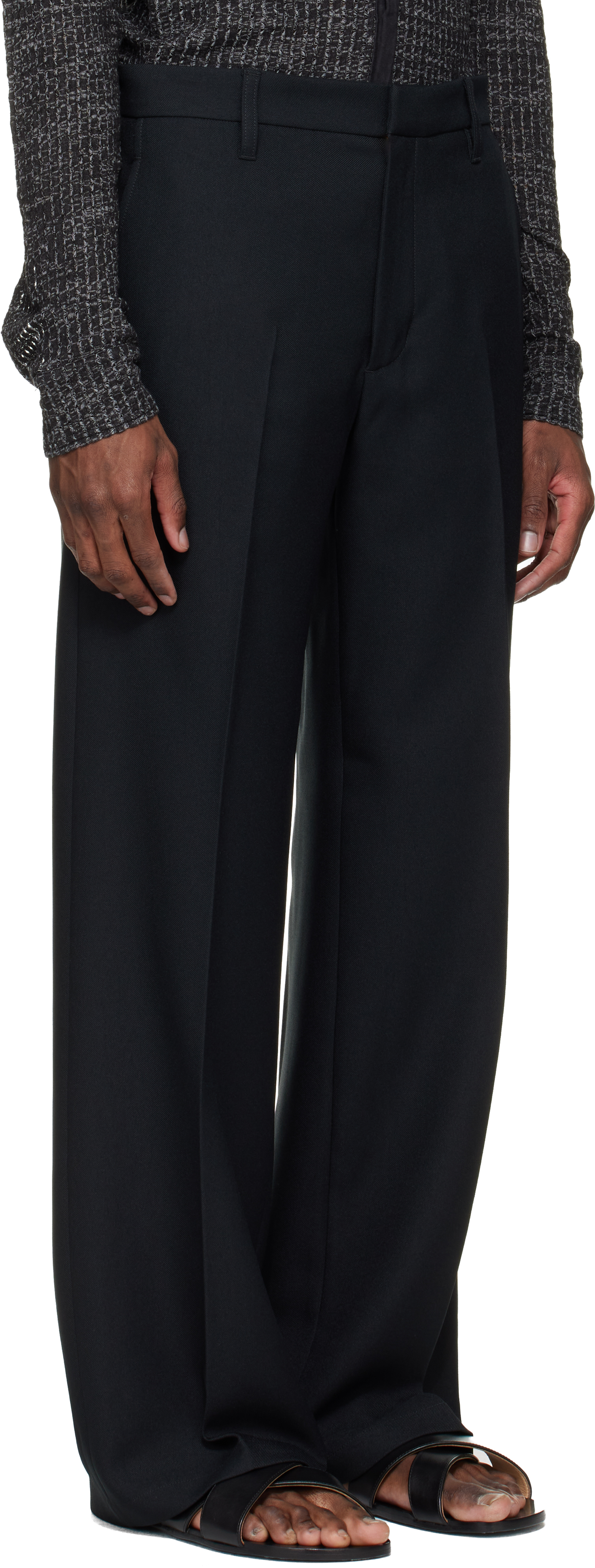 Black Tailored Bootcut Trousers