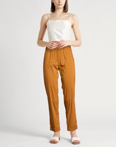 Woman Pants Tan Size 4 Cotton, Polyamide, Elastane